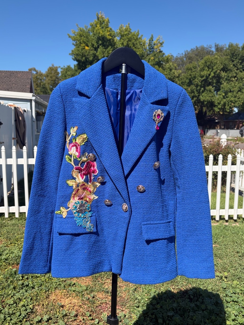 Aratta twinkle tweed embroidered blazer